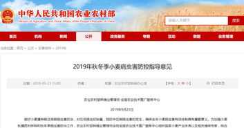 全國(guó)農(nóng)業(yè)技術(shù)推廣服務(wù)中心發(fā)布2019年秋冬季小麥主產(chǎn)區(qū)重點(diǎn)病蟲害防控指南 提前預(yù)防，科技助力軟件開發(fā)
